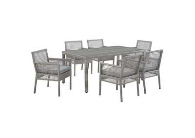 Image for Gray Gray Aura 7 Piece Outdoor Patio Wicker Rattan Set