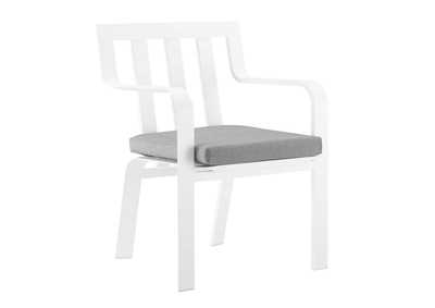 Image for White Gray Baxley Stackable Outdoor Patio Aluminum Arm Dining Chair