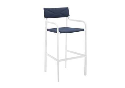 Image for White Navy Raleigh Stackable Outdoor Patio Aluminum Bar Stool