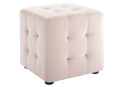 Image for Pink Contour Tufted Cube Performance Velvet Ottoman