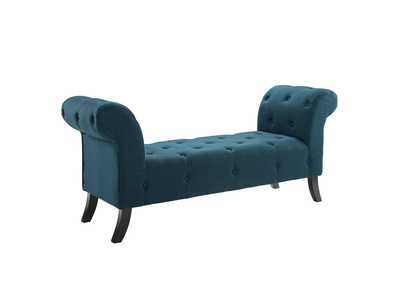 Image for Blue Evince Button Tufted Accent Upholstered Fabric Bench
