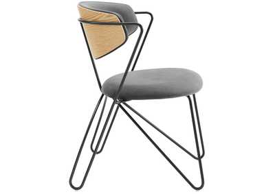 Image for Black Gray Prevail Black Frame Dining and Accent Performance Velvet Chair