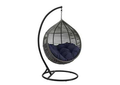 Image for Gray Navy Garner Teardrop Outdoor Patio Swing Chair