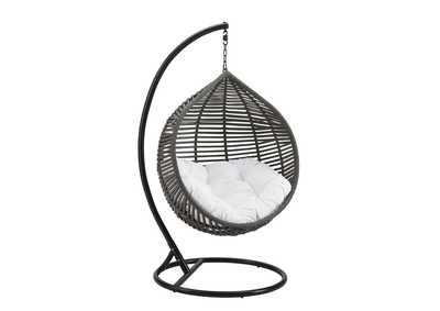 Image for Gray White Garner Teardrop Outdoor Patio Swing Chair