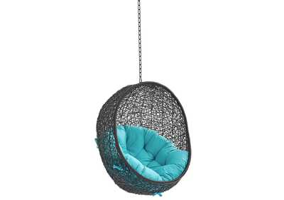 Image for Encase Black Turquoise Swing Outdoor Patio Lounge Chair Without Stand