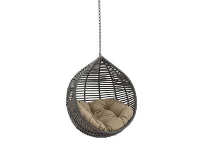 Image for Gray Mocha Garner Teardrop Outdoor Patio Swing Chair Without Stand