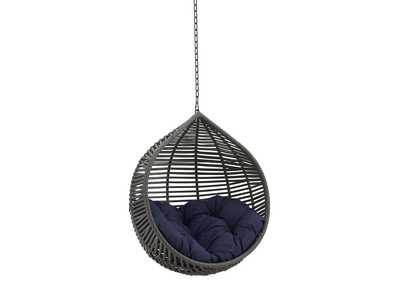 Image for Gray Navy Garner Teardrop Outdoor Patio Swing Chair Without Stand