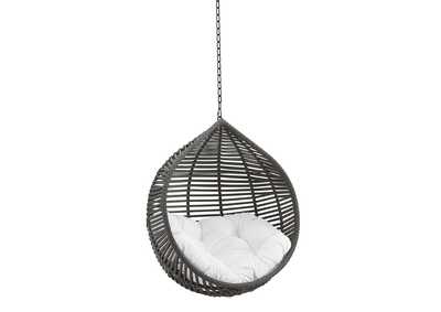 Image for Gray White Garner Teardrop Outdoor Patio Swing Chair Without Stand