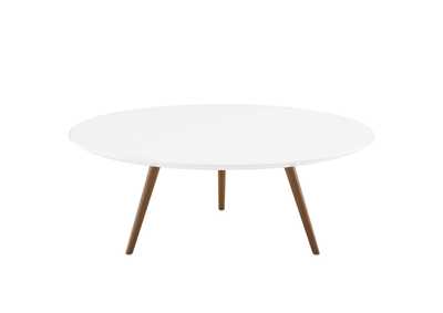 Image for Walnut White Lippa 40" Round Wood Top Coffee Table with Tripod Base