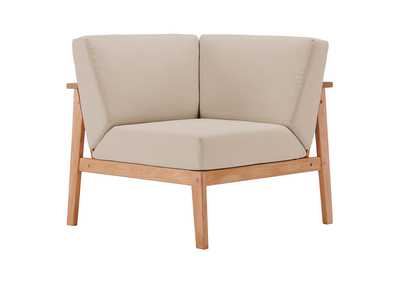 Image for Natural Taupe Sedona Outdoor Patio Eucalyptus Wood Sectional Sofa Corner Chair
