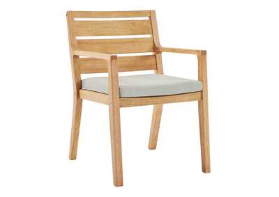 Image for Natural Taupe Portsmouth Karri Wood Outdoor Patio Arm Dining Chair