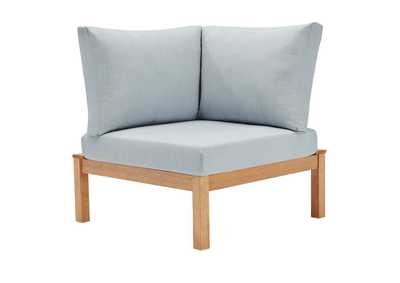 Image for Natural Light Blue Freeport Karri Wood Sectional Sofa Outdoor Patio Corner Chair