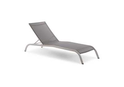 Image for Gray Savannah Mesh Chaise Outdoor Patio Aluminum Lounge Chair