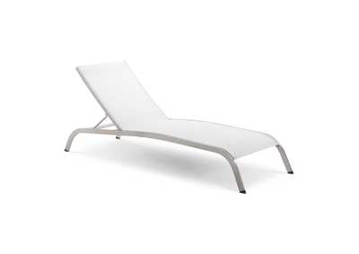 Image for White Savannah Mesh Chaise Outdoor Patio Aluminum Lounge Chair