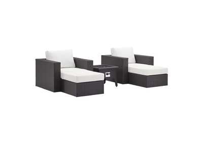 Image for Espresso White Convene 5 Piece Set Outdoor Patio with Fire Pit