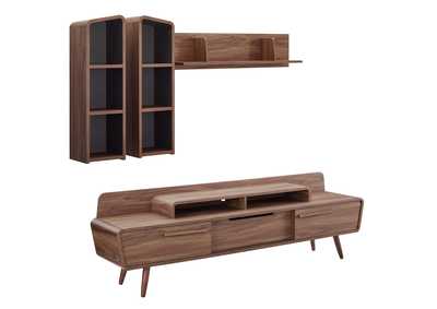 Image for Walnut Gray Omnistand 2 Piece Entertainment Center