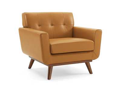 Image for Tan Engage Top-Grain Leather Living Room Lounge Accent Armchair