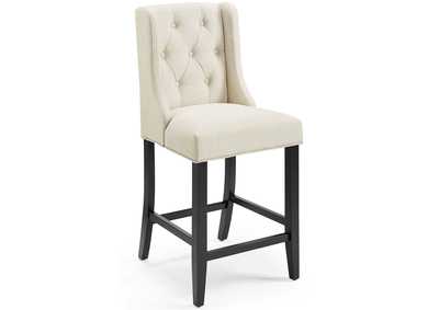 Image for Beige Baronet Tufted Button Upholstered Fabric Counter Stool