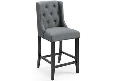 Image for Gray Baronet Tufted Button Upholstered Fabric Counter Stool