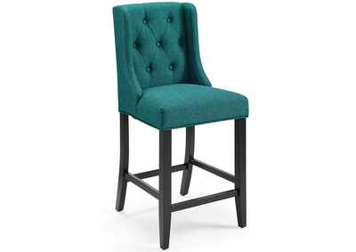 Image for Teal Baronet Tufted Button Upholstered Fabric Counter Stool