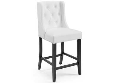 Image for White Baronet Tufted Button Faux Leather Counter Stool