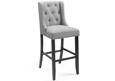 Image for Light Gray Baronet Tufted Button Upholstered Fabric Bar Stool