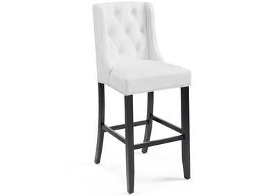 Image for White Baronet Tufted Button Faux Leather Bar Stool