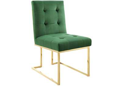 Image for Gold Emerald Privy Gold Stainless Steel Performance Velvet Dining Chair