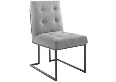 Image for Black Light Gray Privy Black Stainless Steel Upholstered Fabric Dining Chair