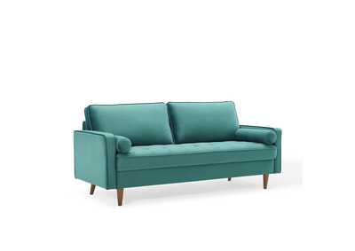 Image for Teal Valour Performance Velvet Sofa