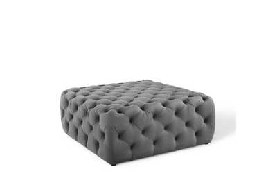 Image for Gray Amour Tufted Button Large Square Performance Velvet Ottoman