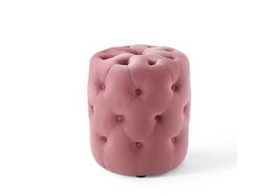 Image for Dusty Rose Amour Tufted Button Round Performance Velvet Ottoman