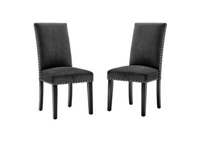 Image for Charcoal Parcel Performance Velvet Dining Side Chairs - [Set of 2]