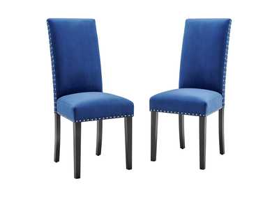 Image for Navy Parcel Performance Velvet Dining Side Chairs - [Set of 2]