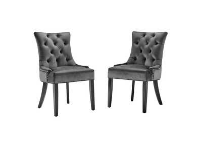 Image for Charcoal Regent Tufted Performance Velvet Dining Side Chairs - [Set of 2]