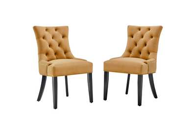 Image for Cognac Regent Tufted Performance Velvet Dining Side Chairs - [Set of 2]