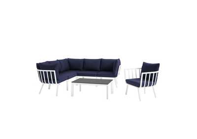 Image for White Navy Riverside 7 Piece Outdoor Patio Aluminum Set