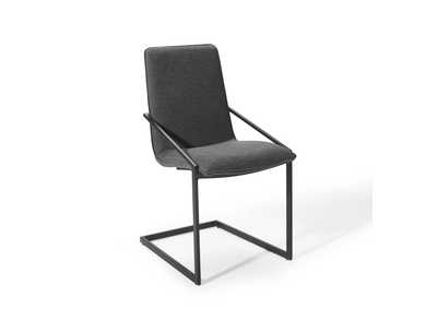 Image for Black Charcoal Pitch Upholstered Fabric Arm Dining Chair