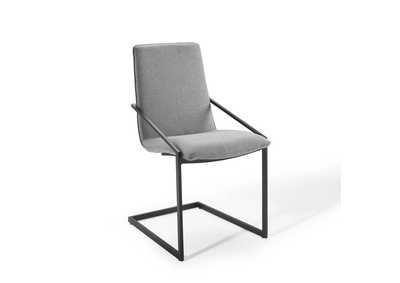 Image for Black Light Gray Pitch Upholstered Fabric Arm Dining Chair