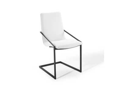 Image for Black White Pitch Upholstered Fabric Arm Dining Chair