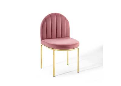 Image for Gold Dusty Rose Isla Channel Tufted Performance Velvet Dining Side Chair
