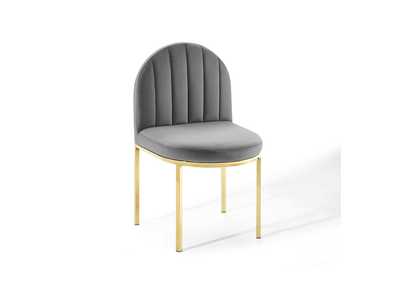 Image for Gold Gray Isla Channel Tufted Performance Velvet Dining Side Chair