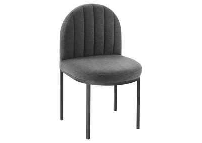 Image for Black Charcoal Isla Channel Tufted Upholstered Fabric Dining Side Chair