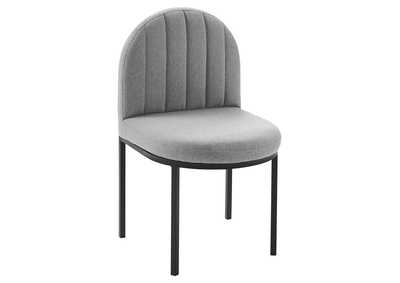 Image for Black Light Gray Isla Channel Tufted Upholstered Fabric Dining Side Chair
