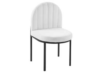 Image for Black White Isla Channel Tufted Upholstered Fabric Dining Side Chair
