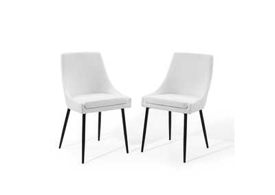 Image for Black White Viscount Upholstered Fabric Dining Chairs - [Set of 2]