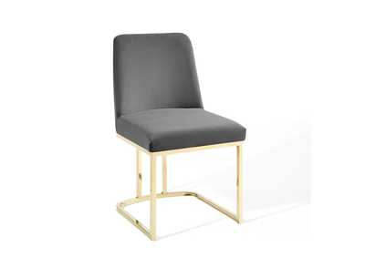 Image for Gold Gray Amplify Sled Base Performance Velvet Dining Side Chair