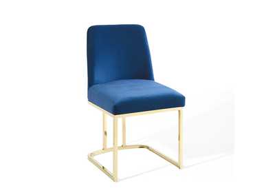 Image for Gold Navy Amplify Sled Base Performance Velvet Dining Side Chair