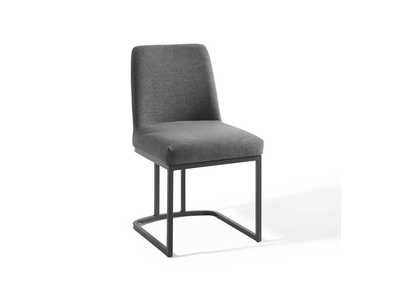 Image for Black Charcoal Amplify Sled Base Upholstered Fabric Dining Side Chair