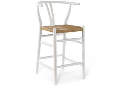 Image for White Amish Wood Counter Stool